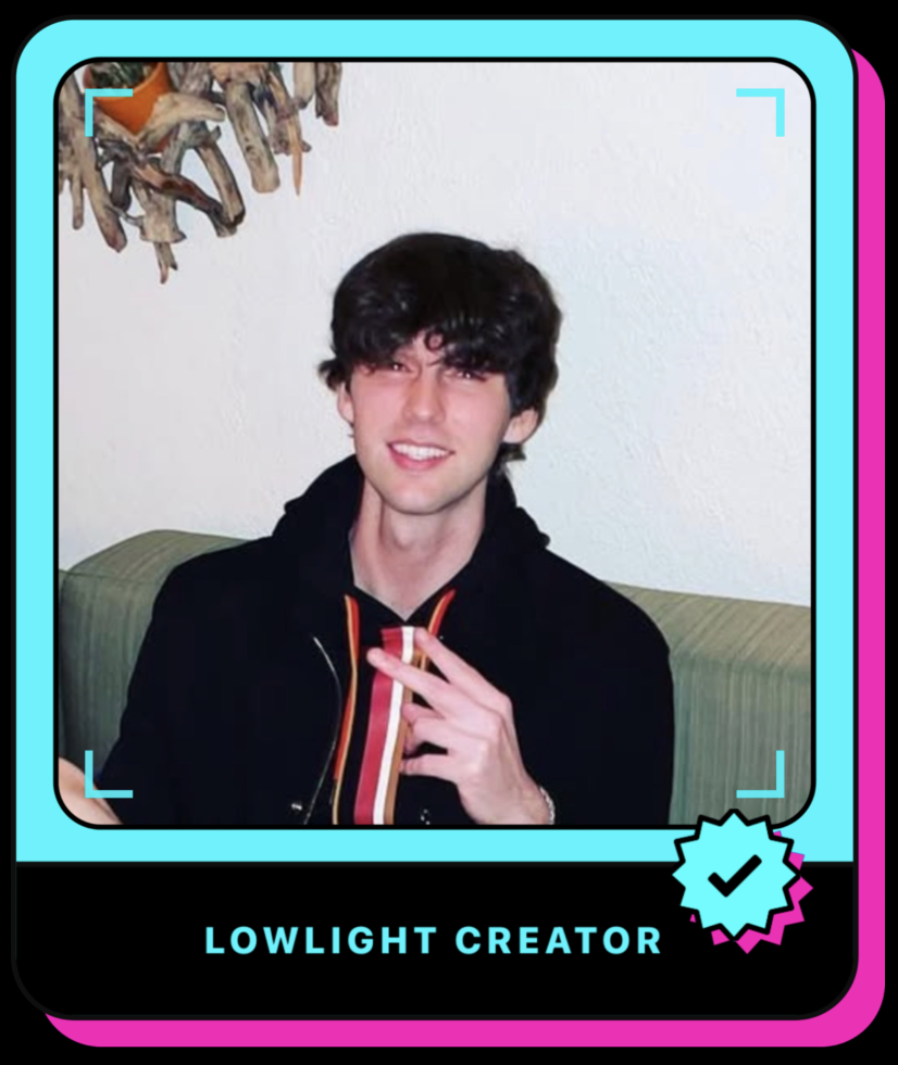 Example Lowlight creator card with profile photo, badge, and LOWLIGHT CREATOR label